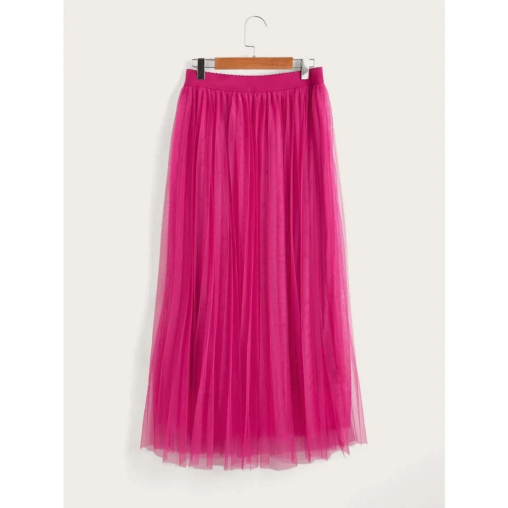 WILA Pink Pleated A-Line Midi Skirt - Picture 8 of 13